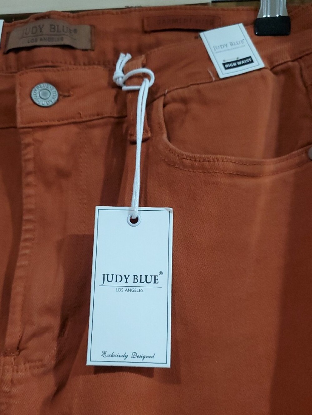 Judy Blue Jeans in Rust Orange High Rise Stretch Casual Fall Autumn Streetwear - Picture 2 of 6